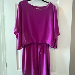 Jessica Simpson-Fuchsia Dolman Sleeve Drawstring Dress
